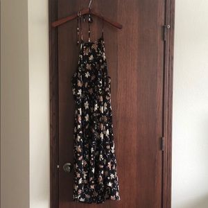Long black dress with flowers